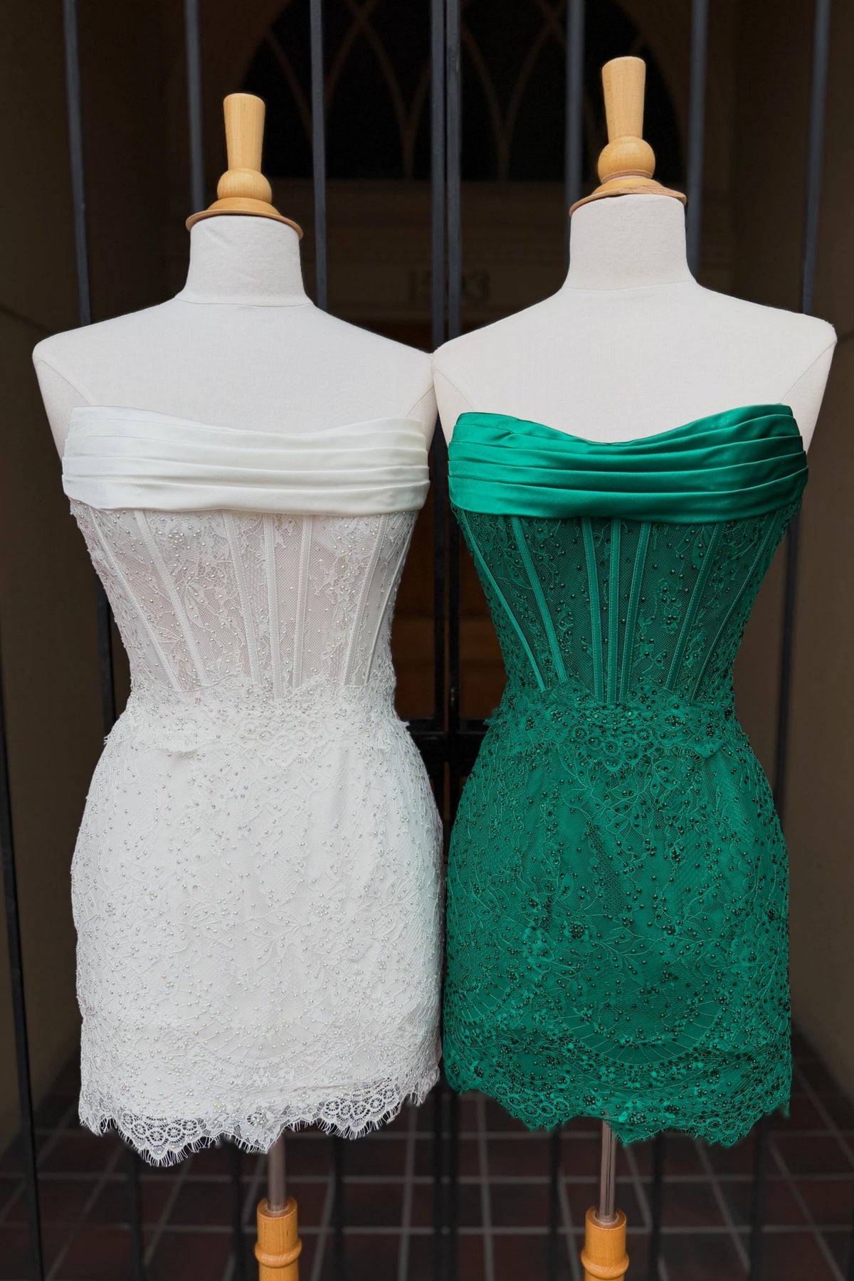White Lace Corset Mini Dress