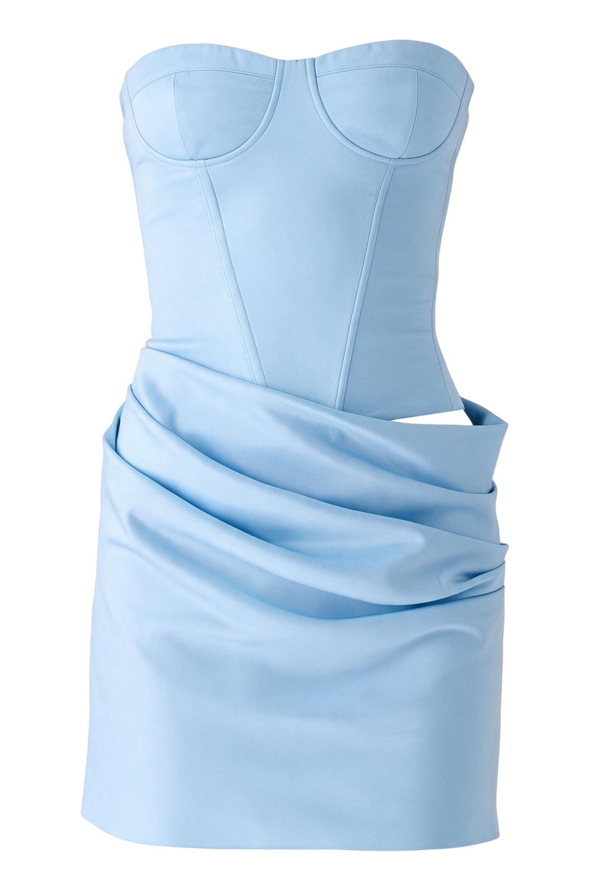 Blue Strapless Corset Mini Dress