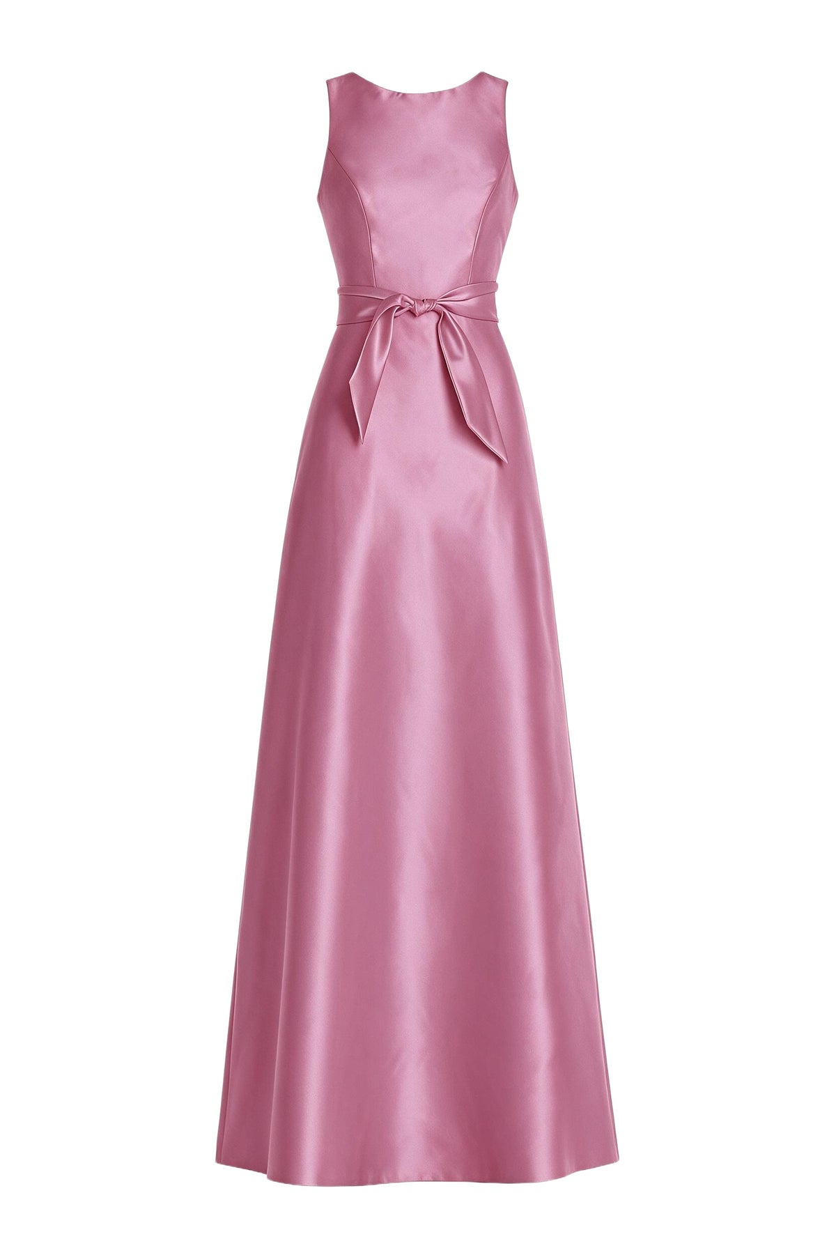 Dusty Rose Satin Floor-Length Dress