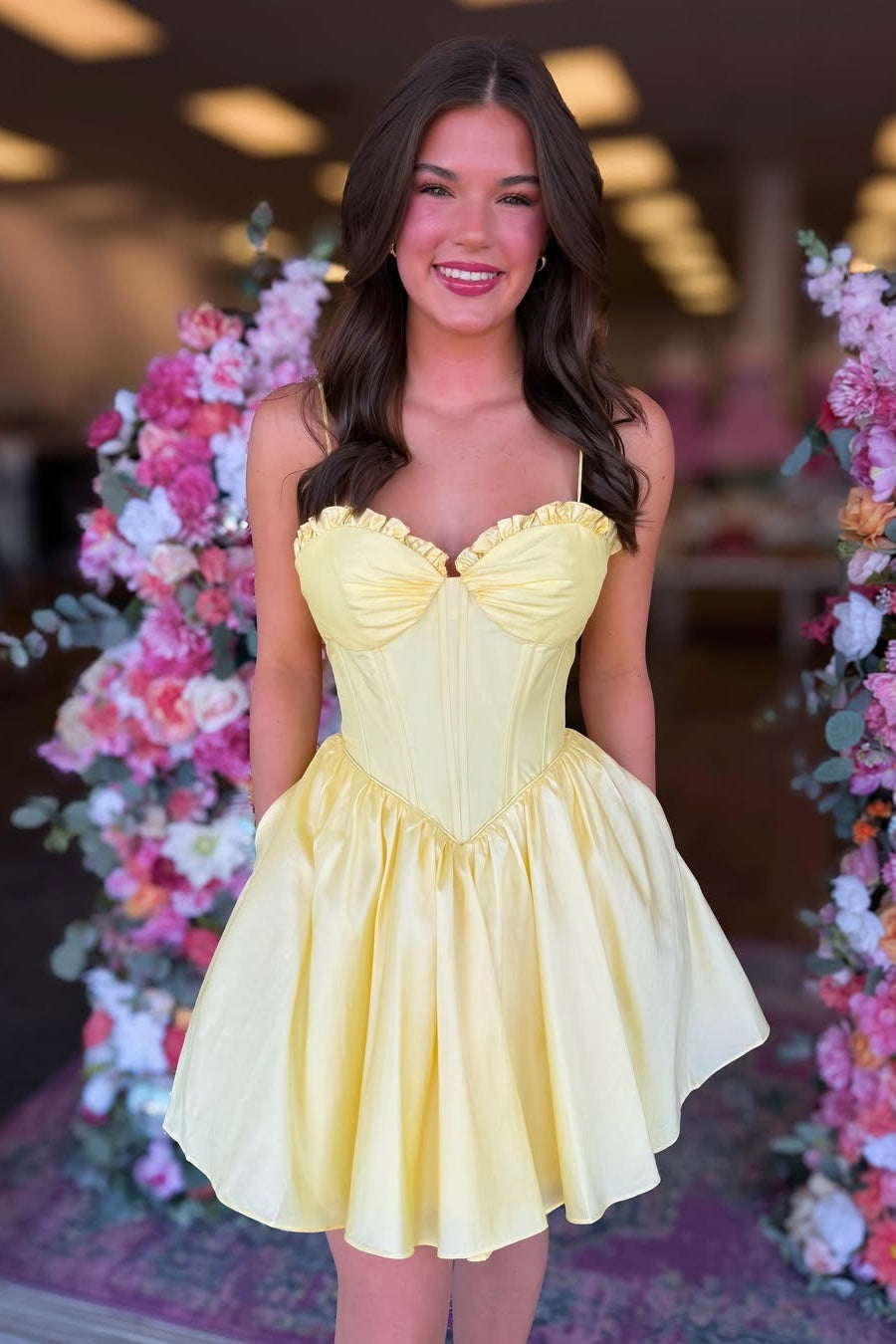yellow a line mini dress Satin A-Line – Dressesforparty Size:US 4 halter maxi dress Ava Presley 26721 - Bardot while the flared A