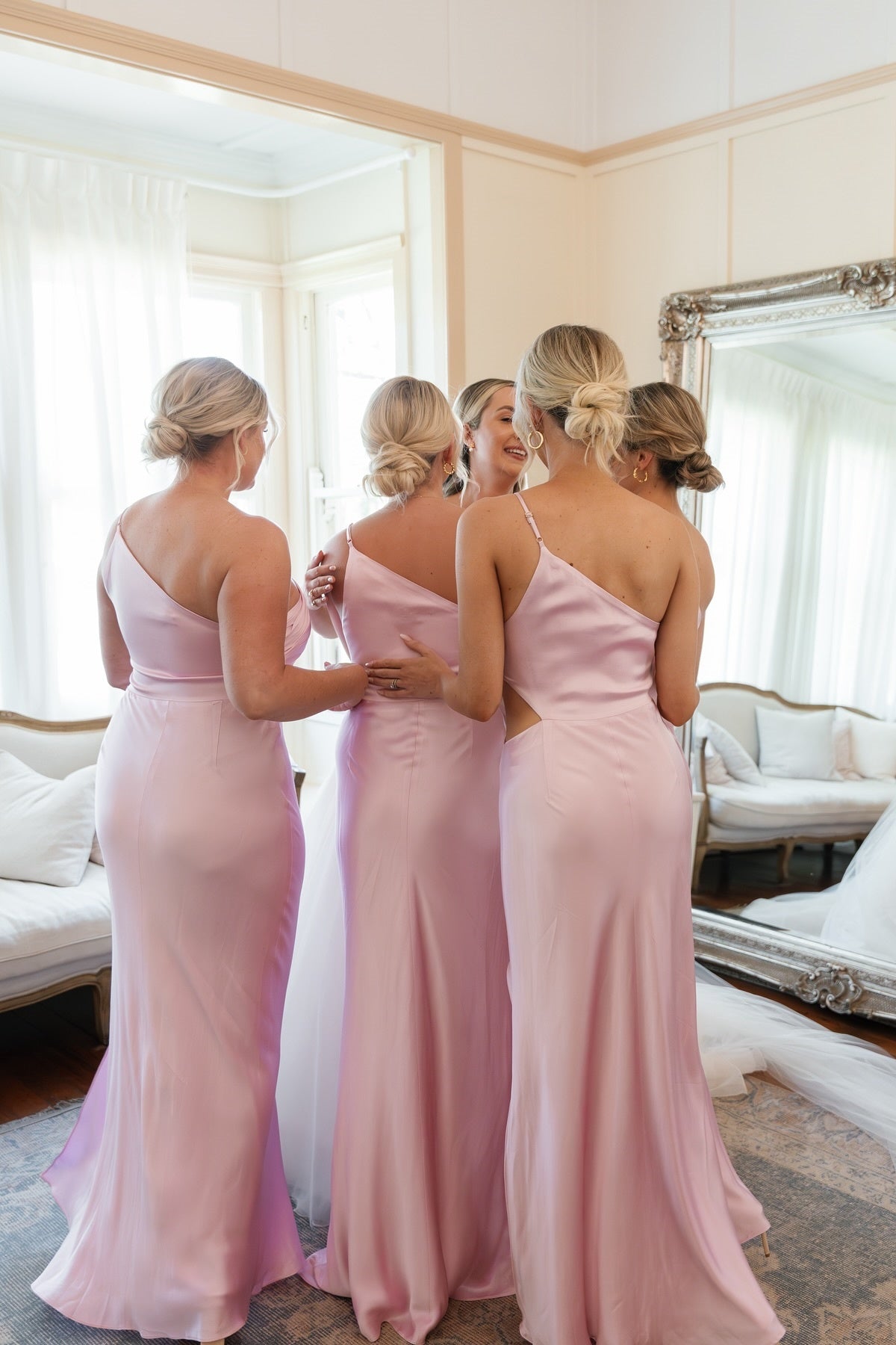 One Shoulder Pink Cutout Fitted Bridesmaid Dress – Dressesforparty
