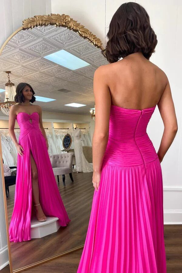 Bella Pink Pleat  Party Dress main image 0