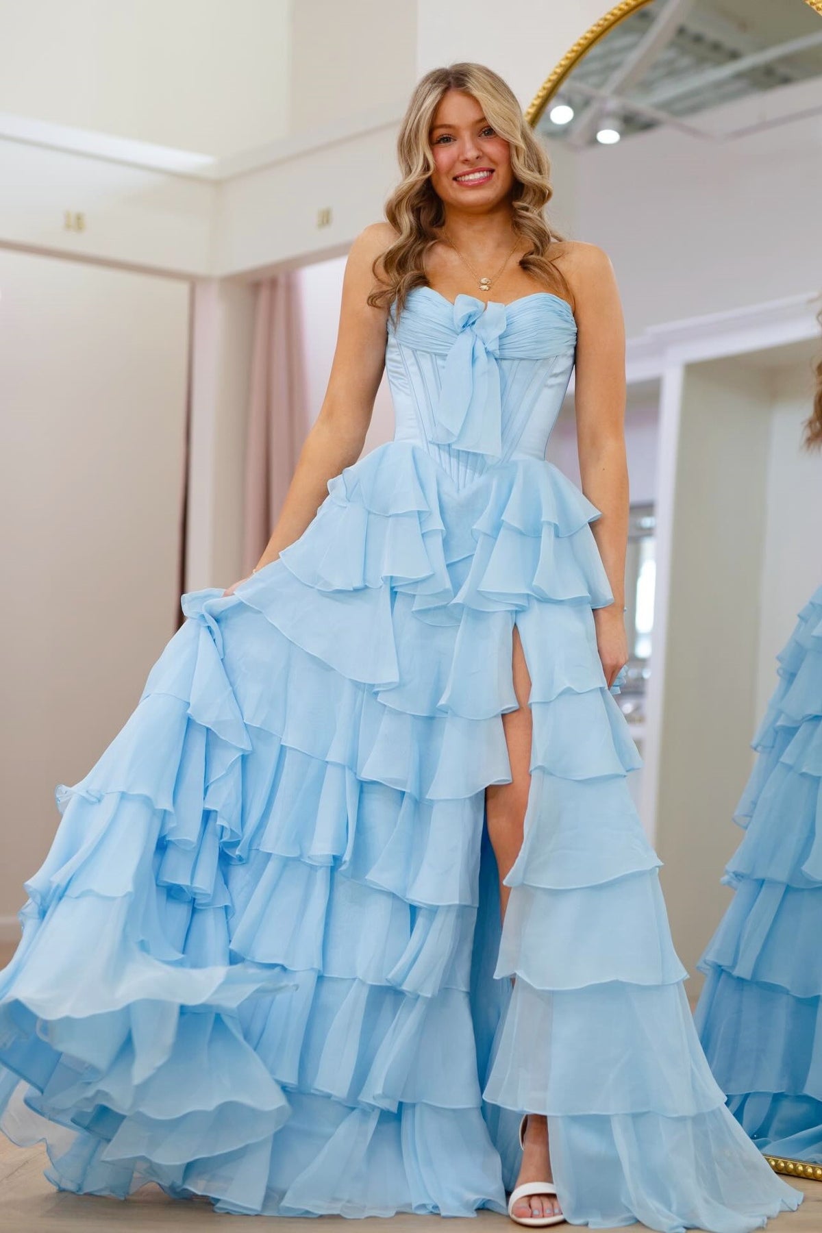chiffon sweetheart maxi dress Irie Chiffon Sweetheart Neck Adjustable Straps Back Lace-up Maxi Dress lilipretty