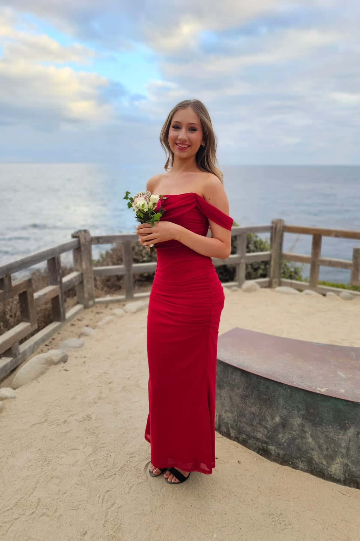 Red Off-the-Shoulder Fitted Long Maxi Dress – Dressesforparty