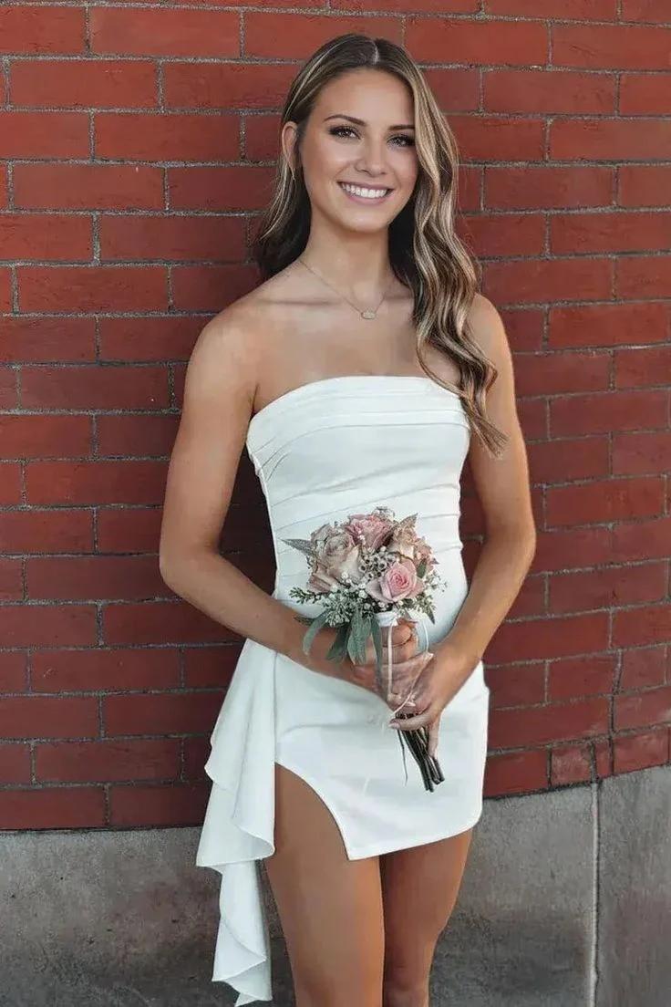 Strapless Purple Tight Homecoming Dress with Train Dressesforparty Strapless Purple Tight Homecoming Dress with Train Dressesforparty