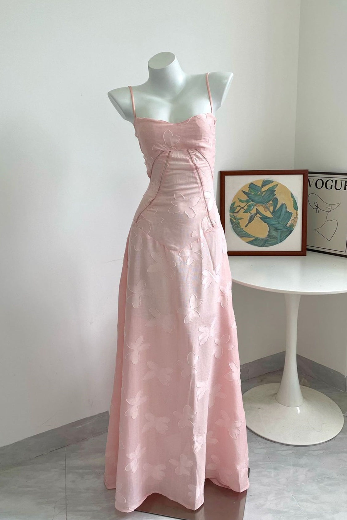 Spaghetti Straps Lavevder Floral Long Dress Dressesforparty Spaghetti Straps Lavevder Floral Long Dress Dressesforparty