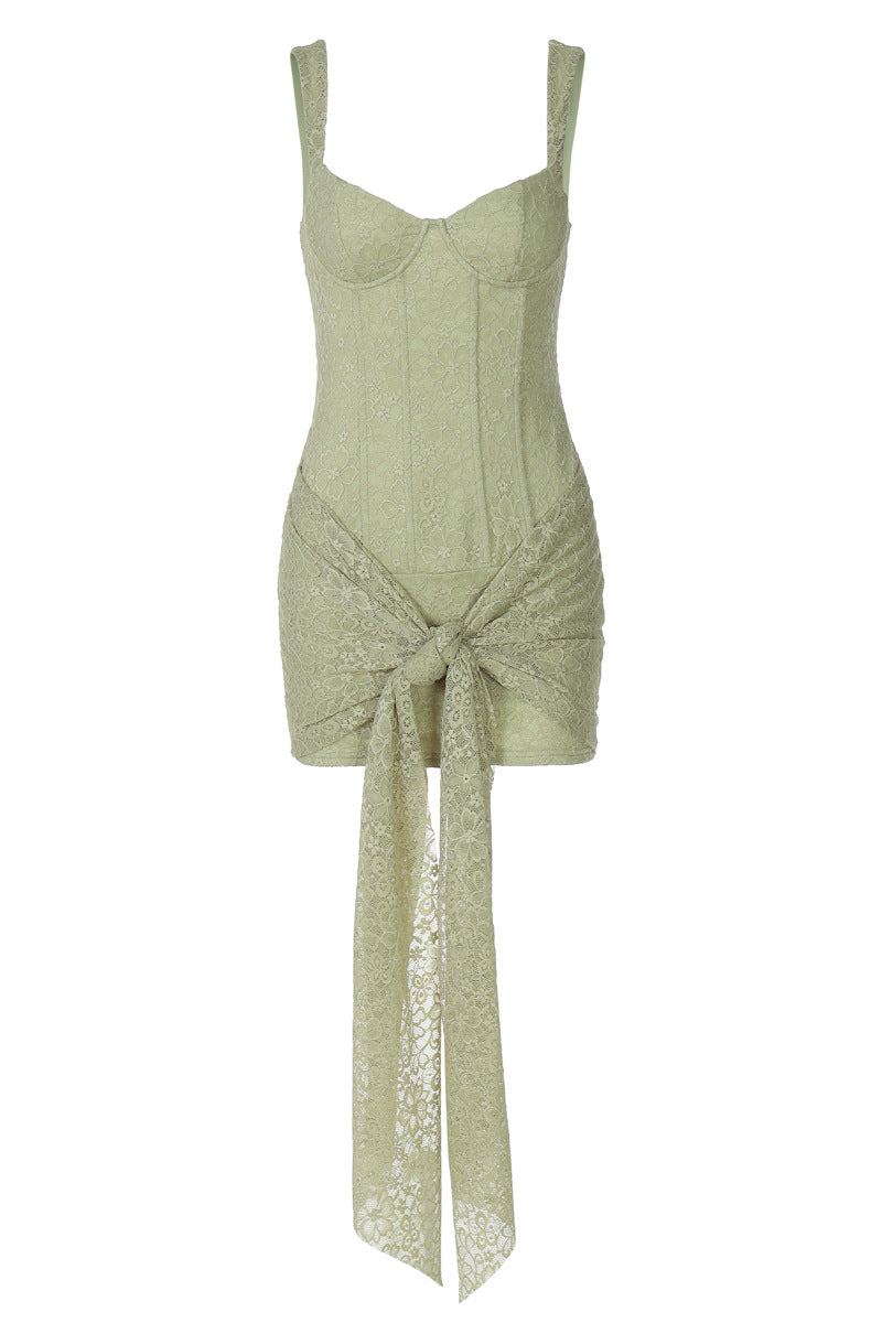 Straps Sage Lace Bodycon Mini Dress Dressesforparty Straps Sage Lace Bodycon Mini Dress Dressesforparty