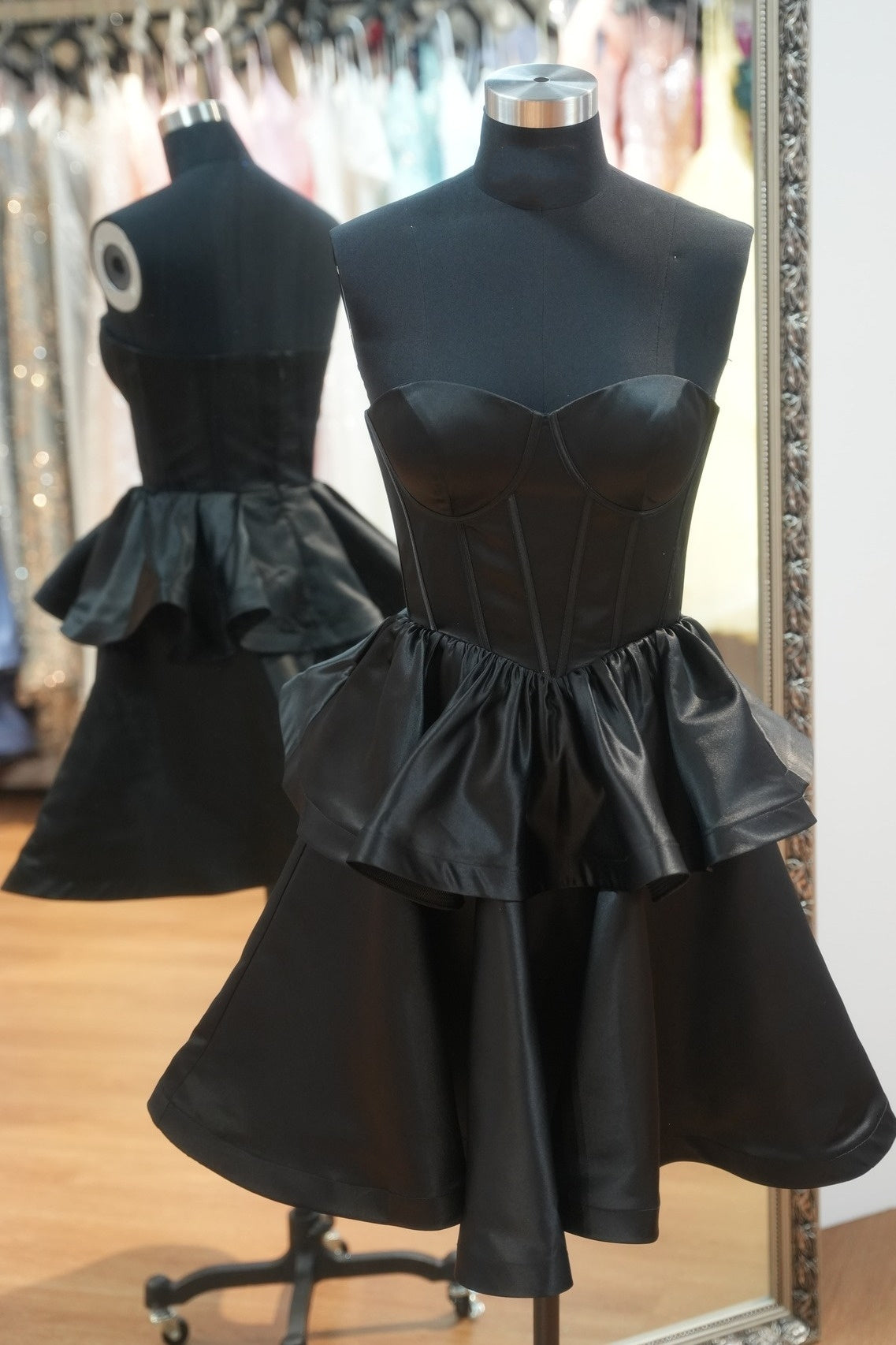 Black Sweetheart Corset Ruffles Short Homecoming Dress  Dressesforparty