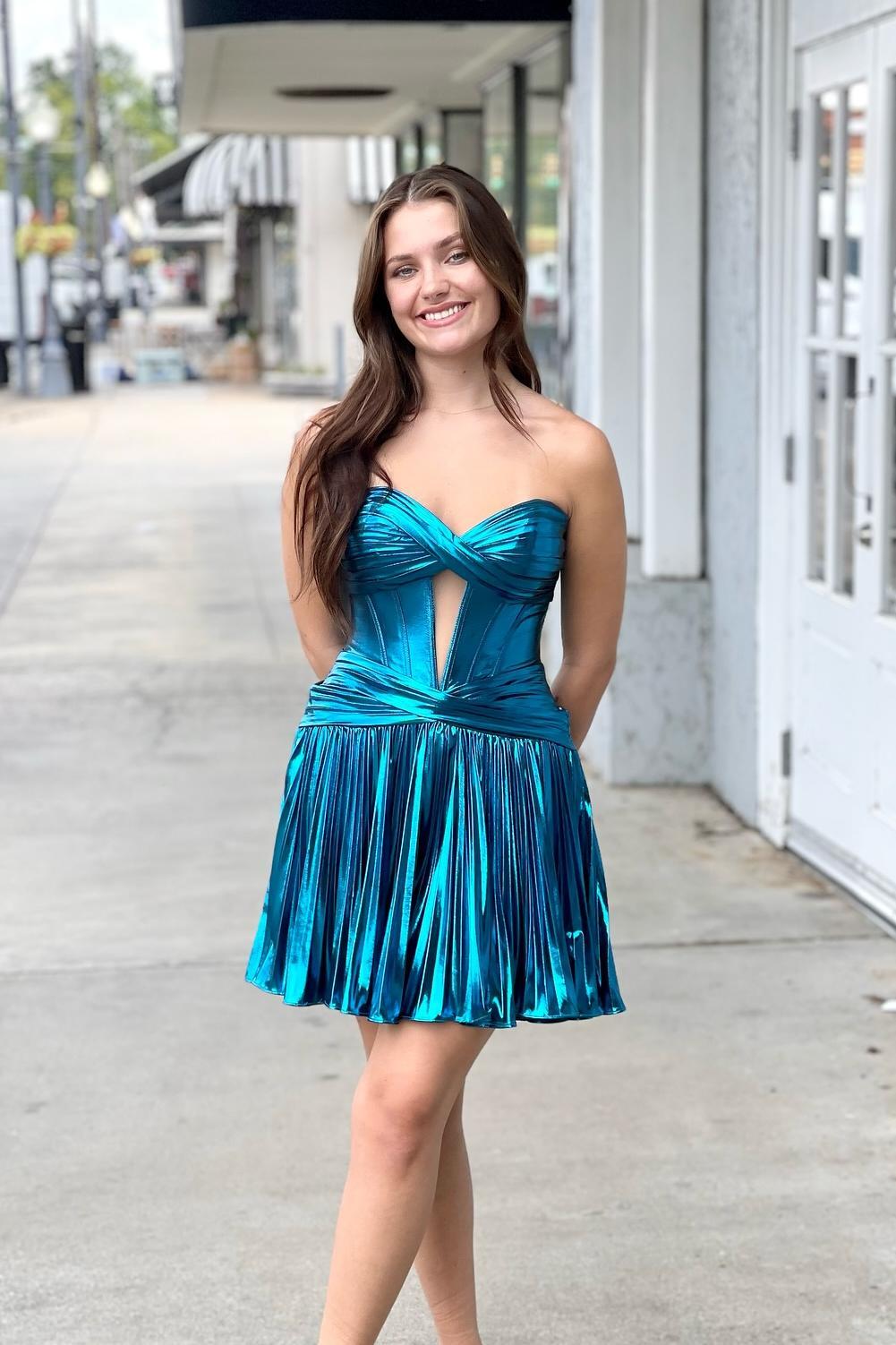 Emerald Green Sweetheart Metallic Short Cocktail Dress Dressesforparty Emerald Green Sweetheart Metallic Short Cocktail Dress Dressesforparty