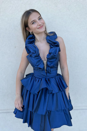 Summer In Paris Halter Ruffle Dress