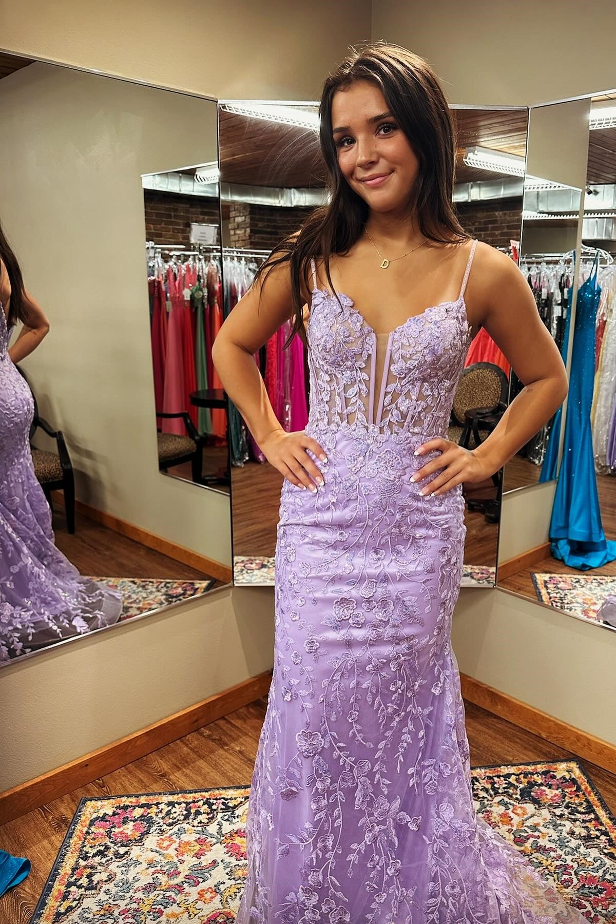 Straps Lavender Lace Appliques Mermaid Long Formal Dress Dressesforparty Straps Lavender Lace Appliques Mermaid Long Formal Dress Dressesforparty