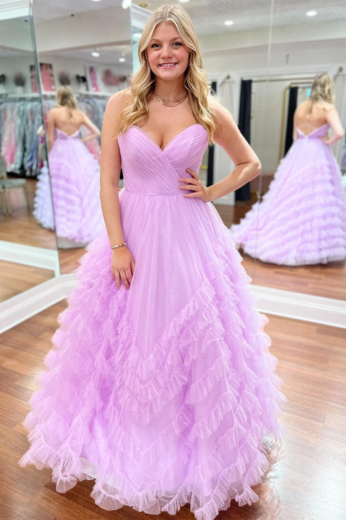 Pleated Sweetheart Neck Lace Ruffles Chiffon Dress Coral