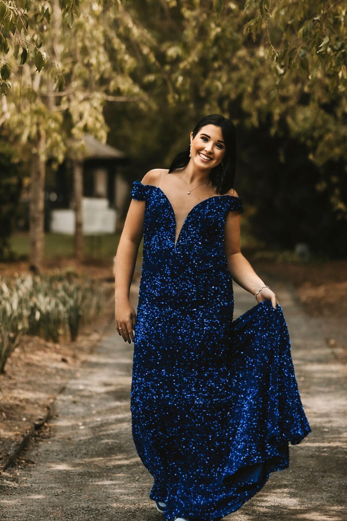 Royal Blue Sequin Off the Shoulder Mermaid Long Prom Dress Dressesforparty Royal Blue Sequin Off the Shoulder Mermaid Long Prom Dress Dressesforparty