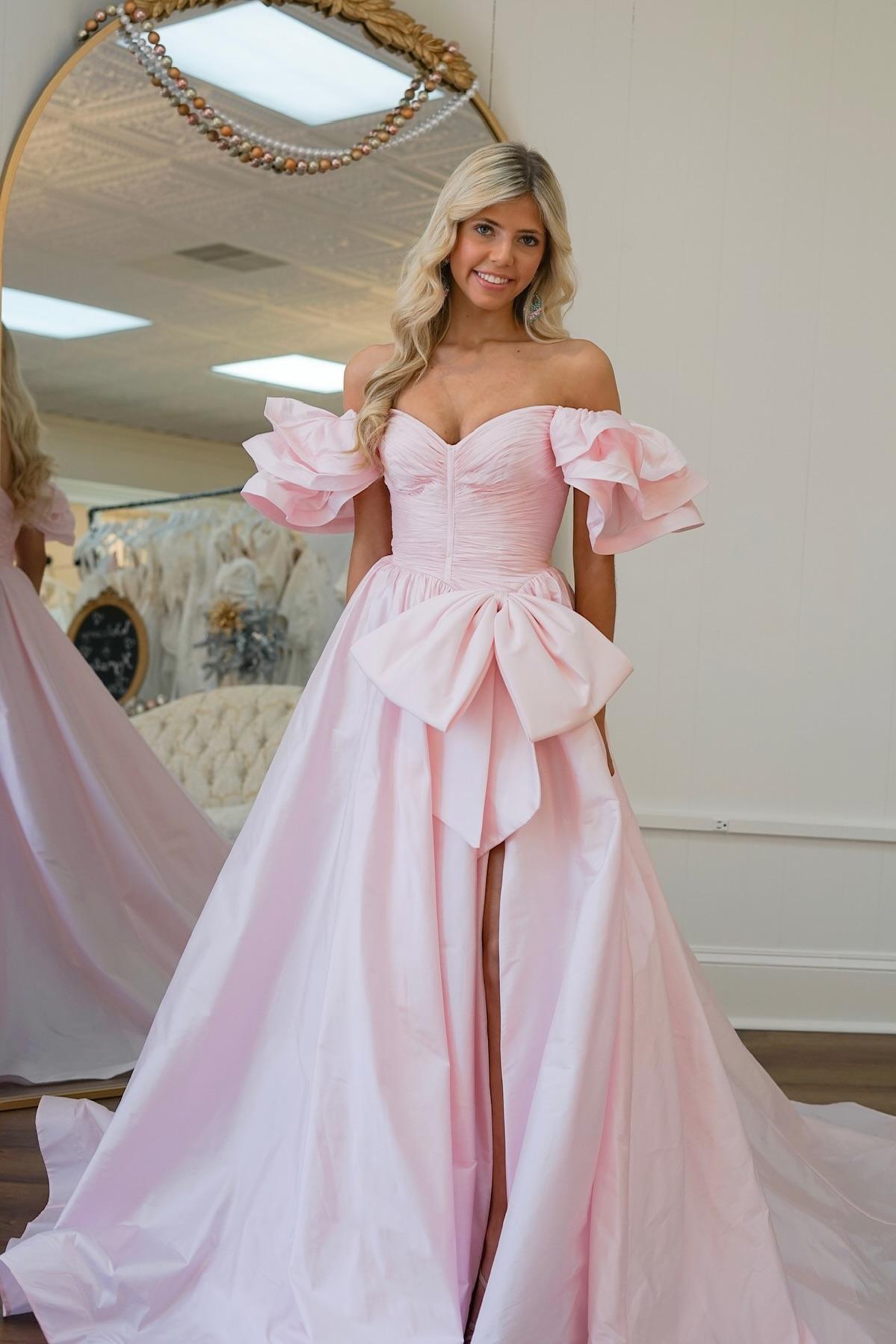 Off the Shoulder Hot Pink Pleated Long Formal Dress Dressesforparty Off the Shoulder Hot Pink Pleated Long Formal Dress Dressesforparty