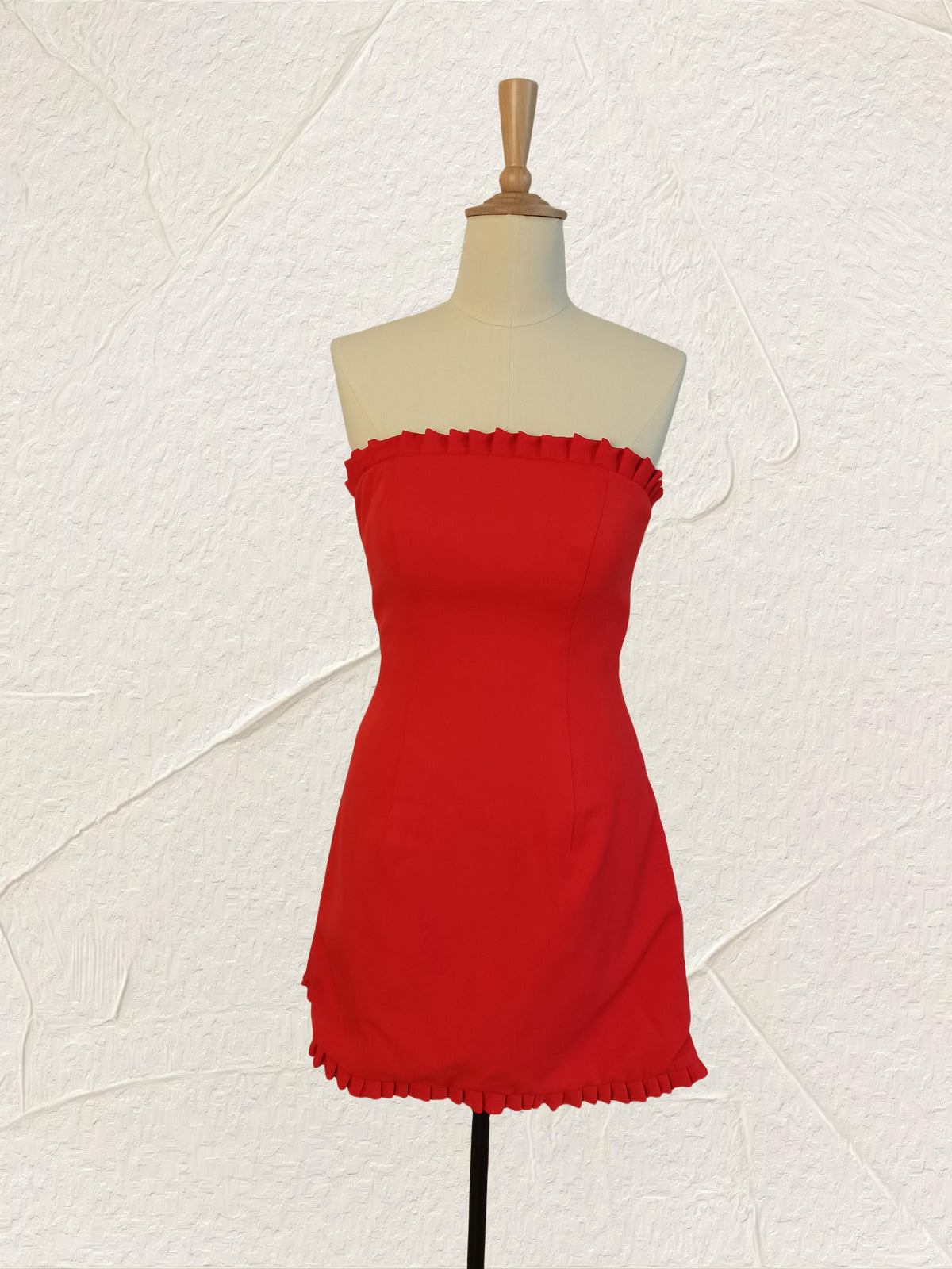Ruffles Strapless Red Tight Mini Dress Dressesforparty Ruffles Strapless Red Tight Mini Dress Dressesforparty