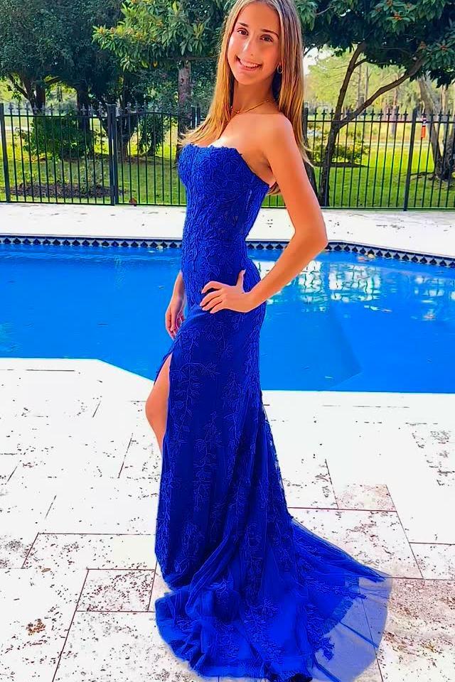 Strapless Hot Pink Lace Mermaid Prom Dress Dressesforparty Strapless Hot Pink Lace Mermaid Prom Dress Dressesforparty