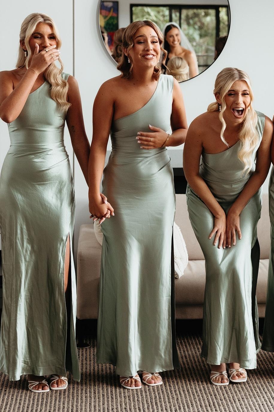 Strapless Sheath Long Bridesmaid Dress With Ruffle - Blue main image 0