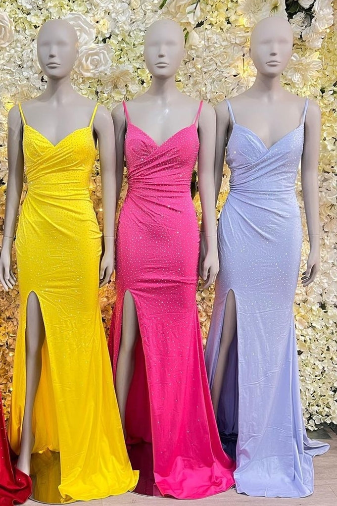 Elegant Beaded Mermaid Straps Long Formal Dress