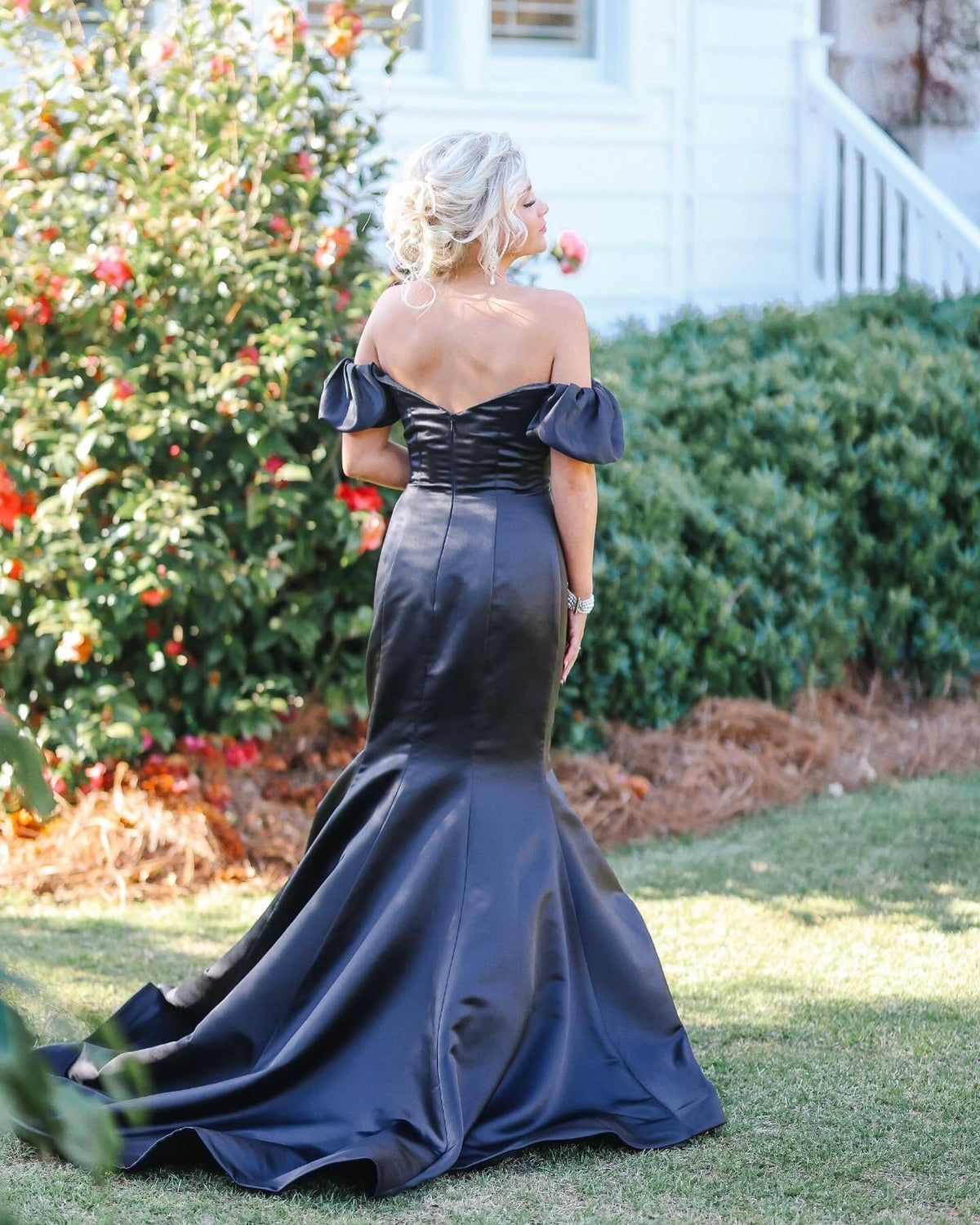Elegant Hot Pink Mermaid Off the Shoulder Long Formal Dress