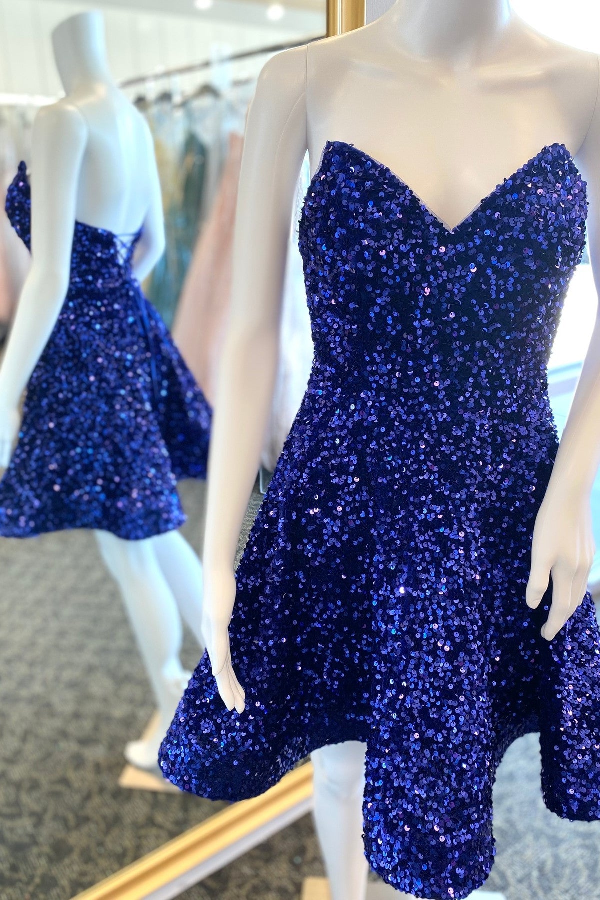 princess polly baby blue dress Short sequin dress main image 0
