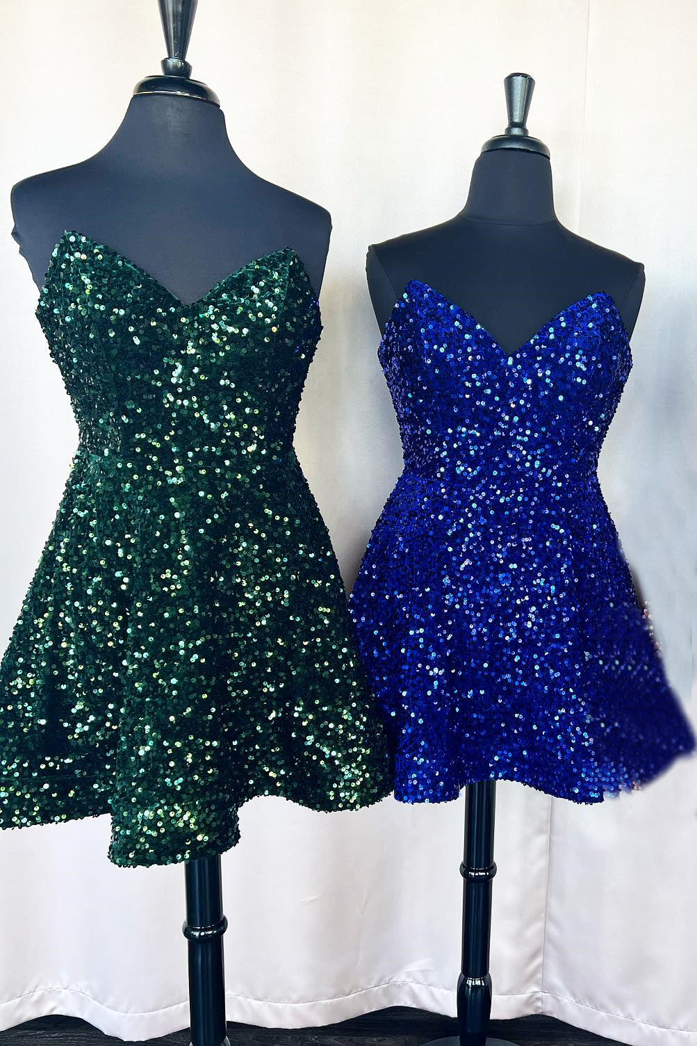 Glitters Blue Sequin A-line Short Party Dress