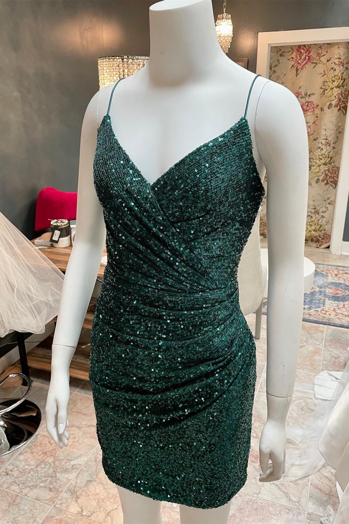 Glitters Royal Blue Sequin Tight Mini Party Dress