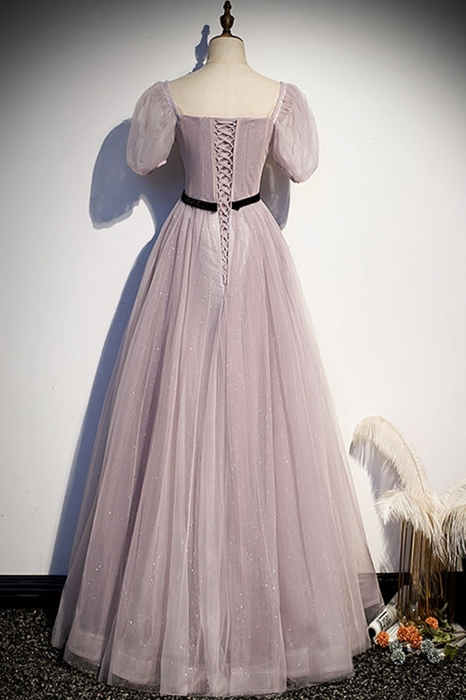 Light Purple A-line Soft Tulle Long Formal Dress