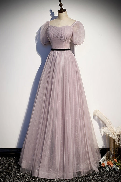 Light Purple A-line Soft Tulle Long Formal Dress