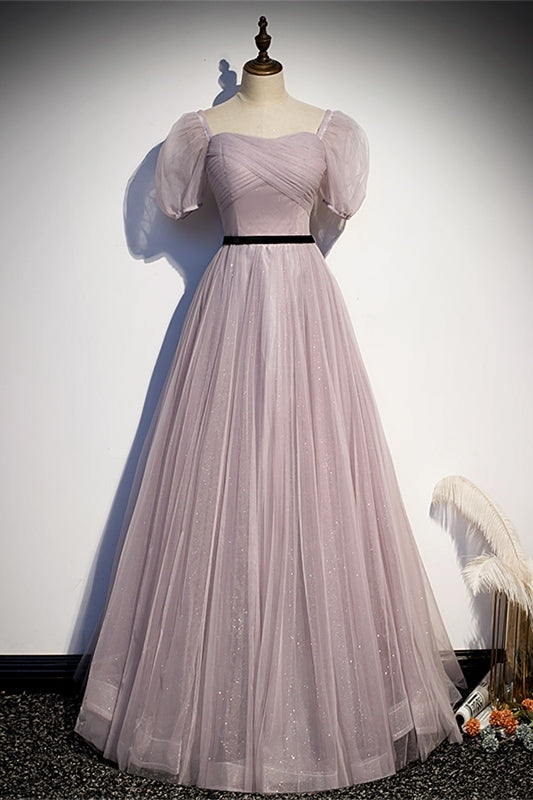 Light Purple A-line Soft Tulle Long Formal Dress