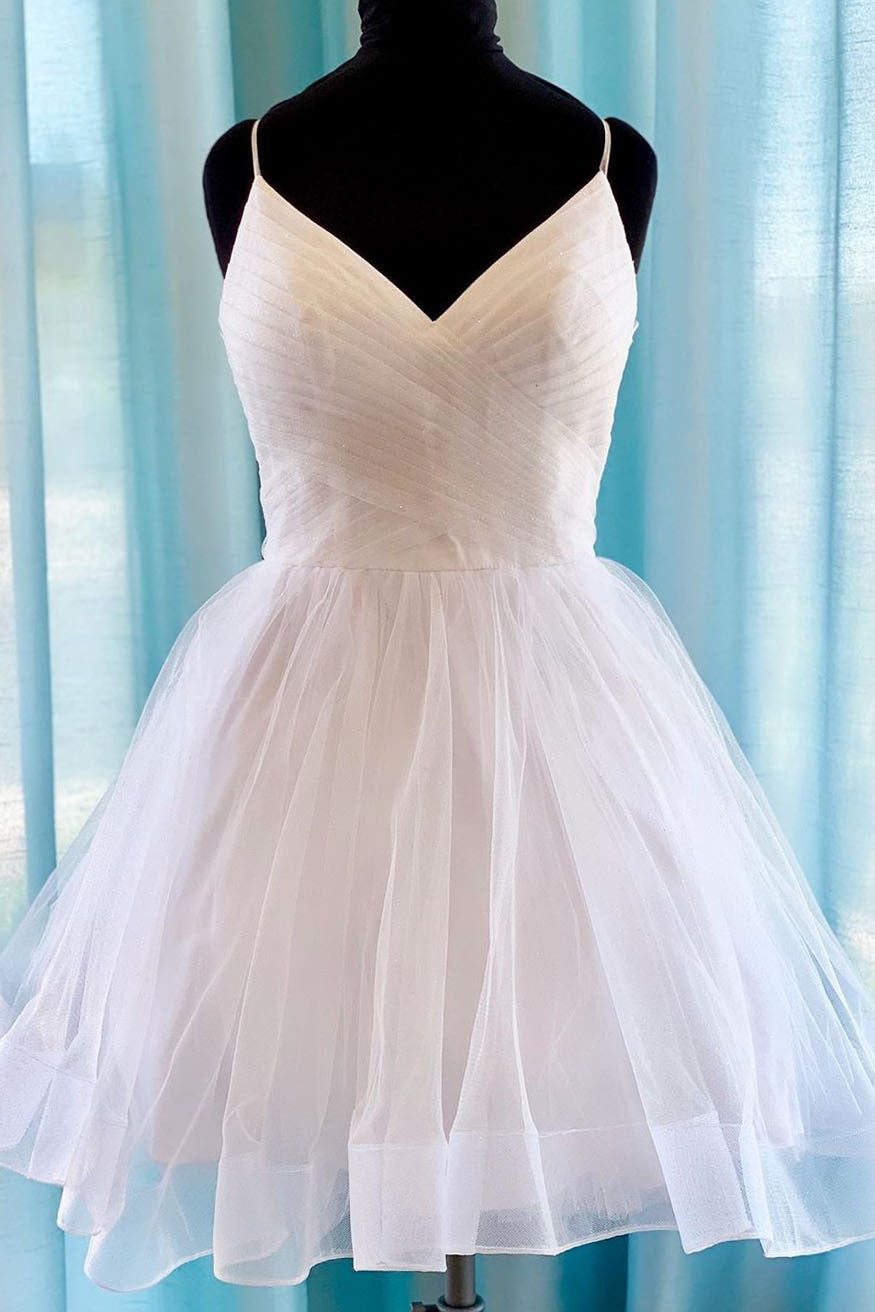 Navy Blue A-line Pleated Short Homecoming Dress 