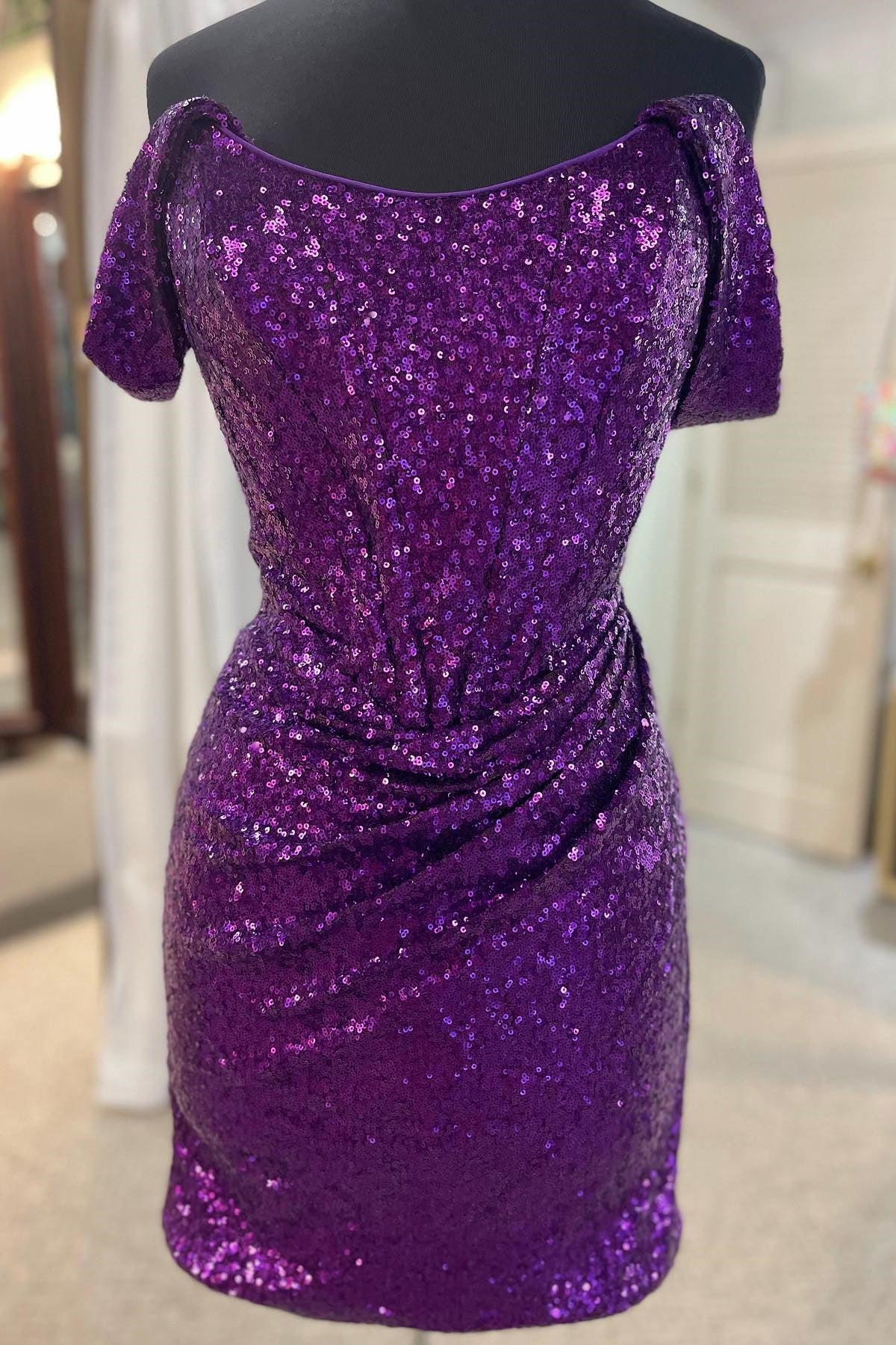 Off the Shoulder Rose Gold Sequin Tight Mini Dress Dressesforparty Off the Shoulder Rose Gold Sequin Tight Mini Dress Dressesforparty