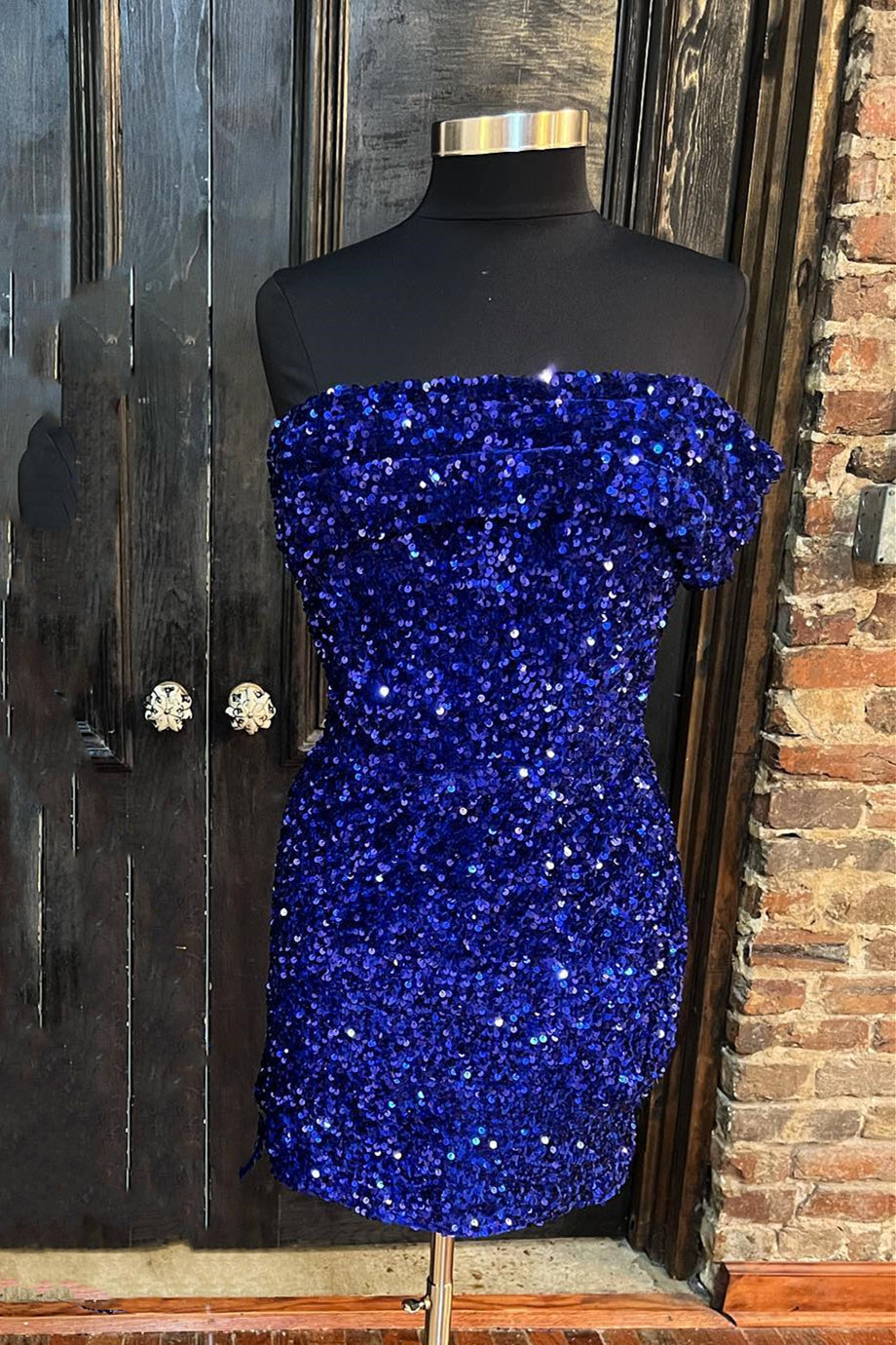 One Shoulder Glitters Tight Mini Homecoming Dress