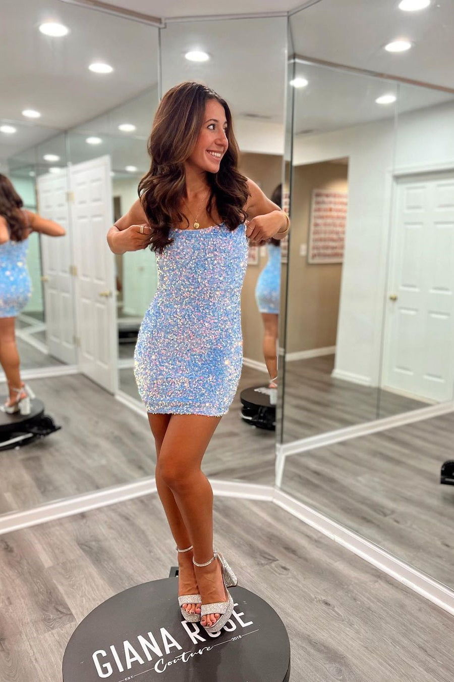 Pretty Pink Sequin Mini Dress
