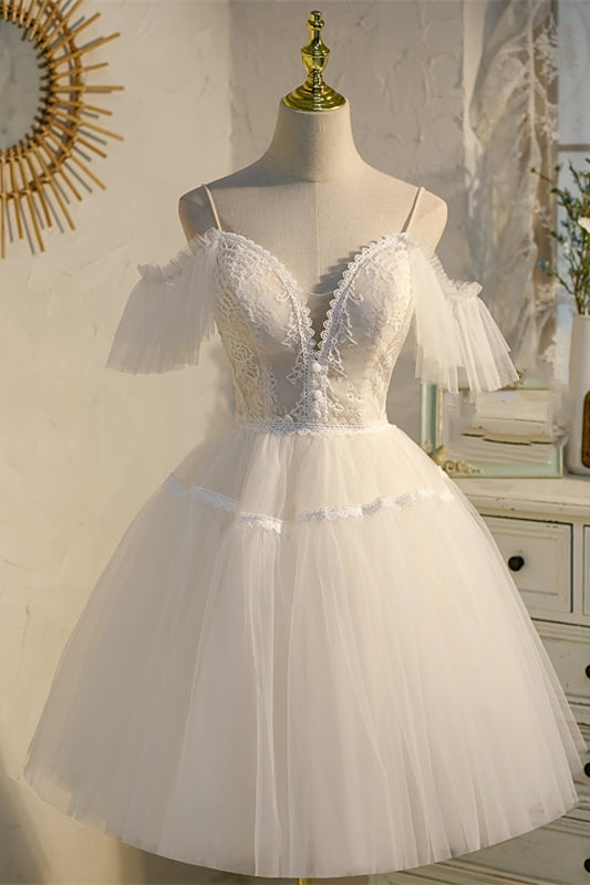 Princess Ivory Lace and Tulle Short A-line Party Dress