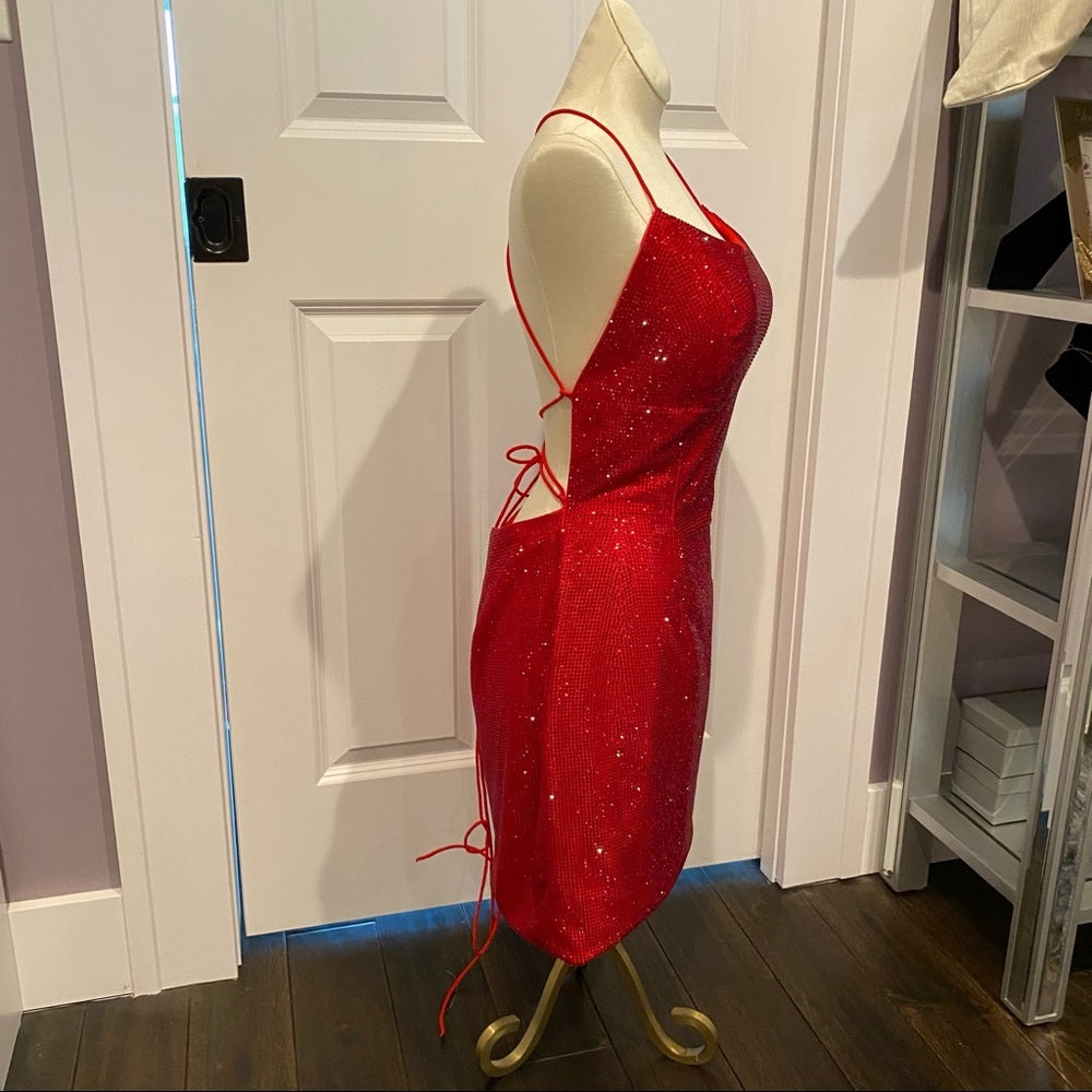 Shiny Tight Wine Red Short Homecoming Dress
