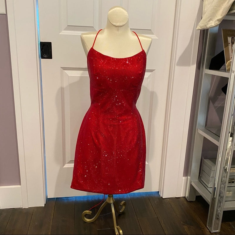 Shiny Tight Wine Red Short Homecoming Dress