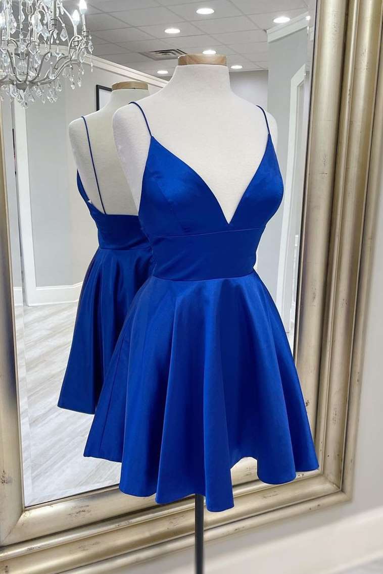 Simple Royal Blue A-line Short Party Dress  Dressesforparty