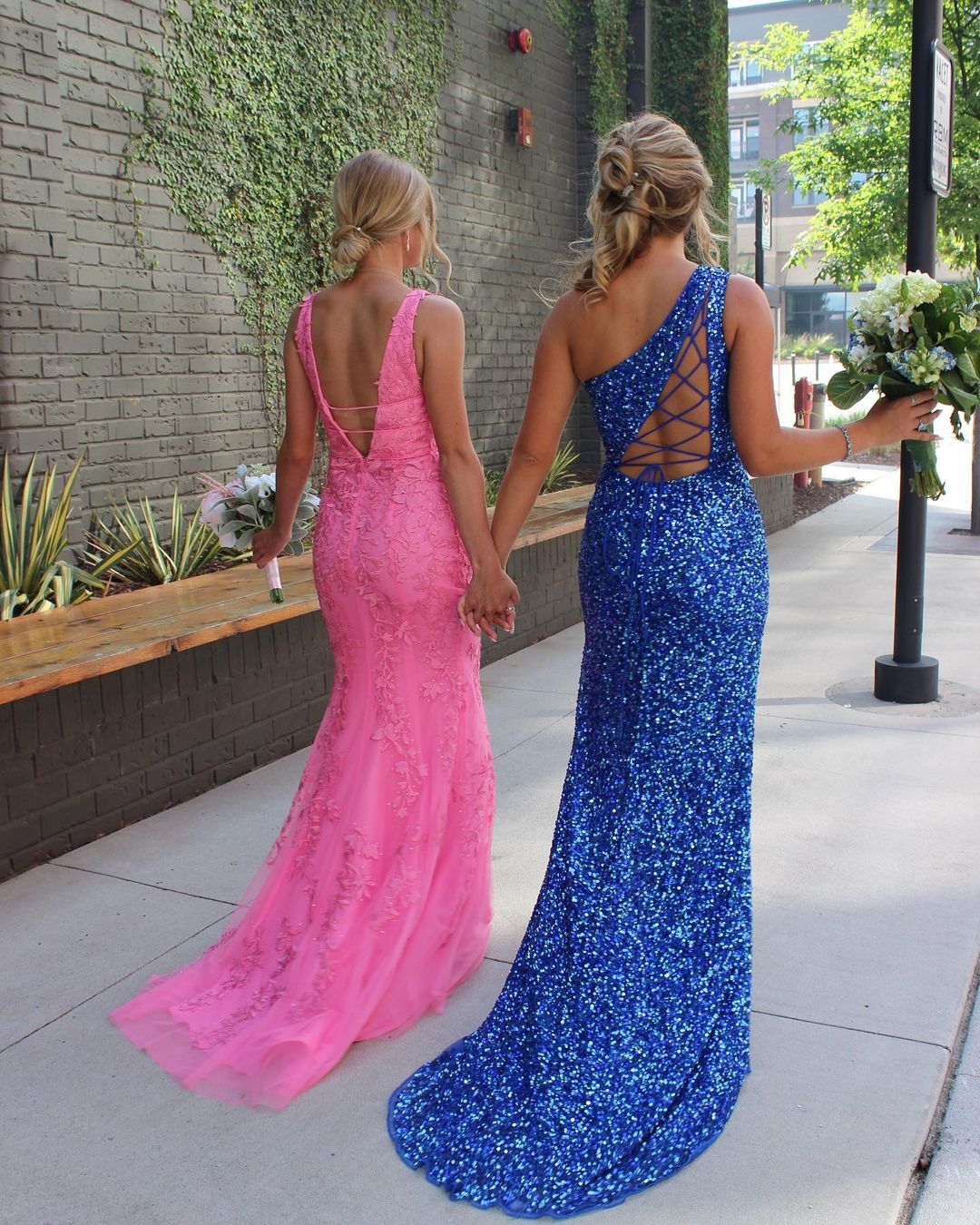 Sparkle Green Sequin One Shoulder Mermaid Long Formal Dress