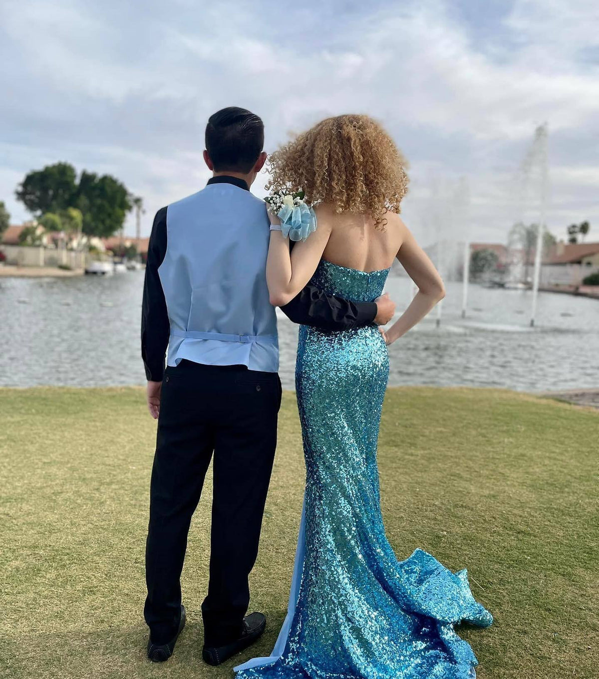 Strapless Sequin Mermaid Long Formal Dress with Slit