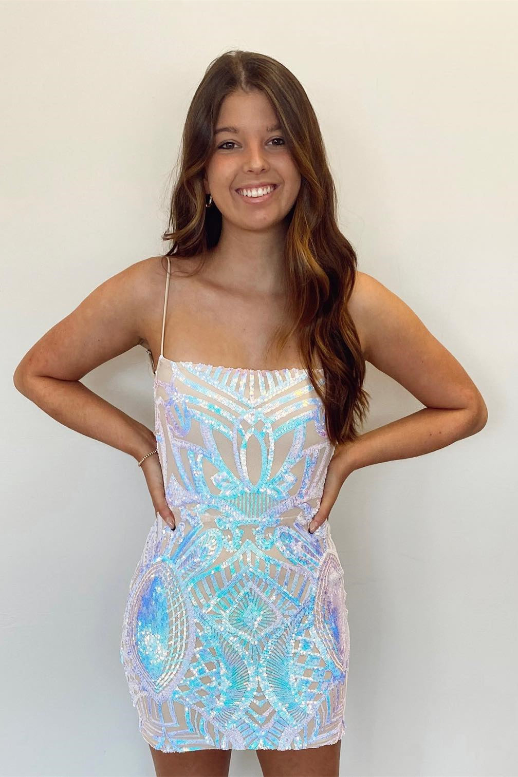Straps Lavender Sequin Bodycon Mini Dress Dressesforparty Straps Lavender Sequin Bodycon Mini Dress Dressesforparty