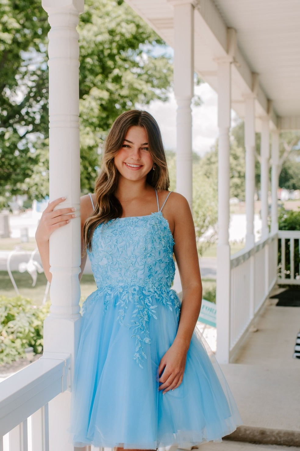 Straps Navy Blue Appliques A-line Short Homecoming Dress Dressesforparty Straps Navy Blue Appliques A-line Short Homecoming Dress Dressesforparty