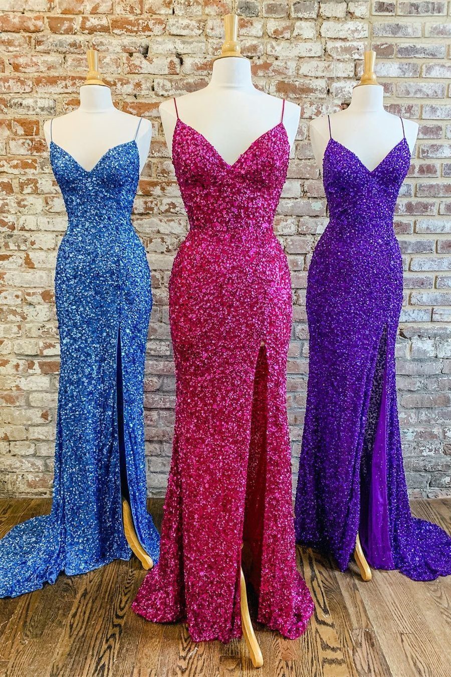Stunning Sequins Mermaid Long Formal Dress with Straps