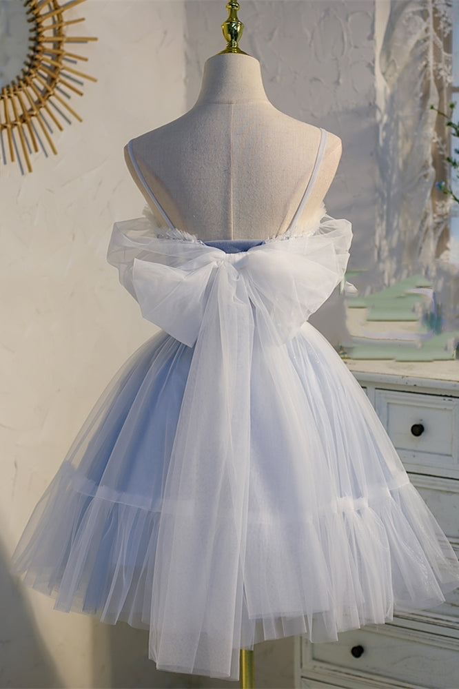Sweet Light Blue A-line Short Party Dress