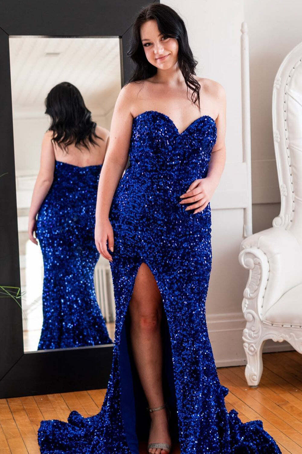 Sweetheart Royal Blue Sequin Mermaid Long Formal Dress – Dressesforparty