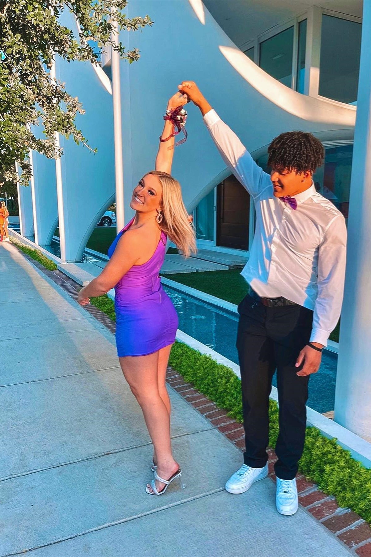 The Purple One Shoulder Tight Mini Dress