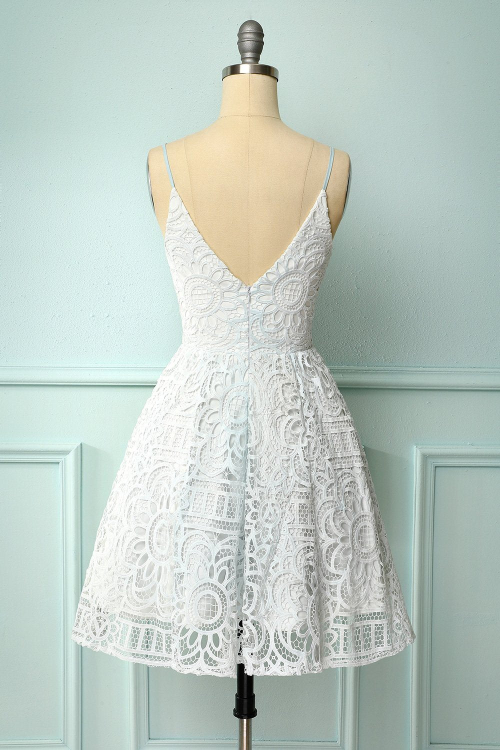White Lace A-line Short Dress