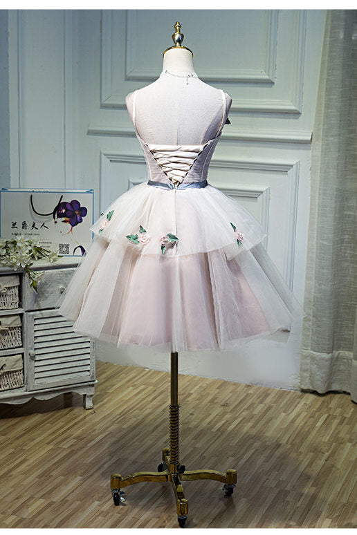 A-line Blush Pink Short Party Dress