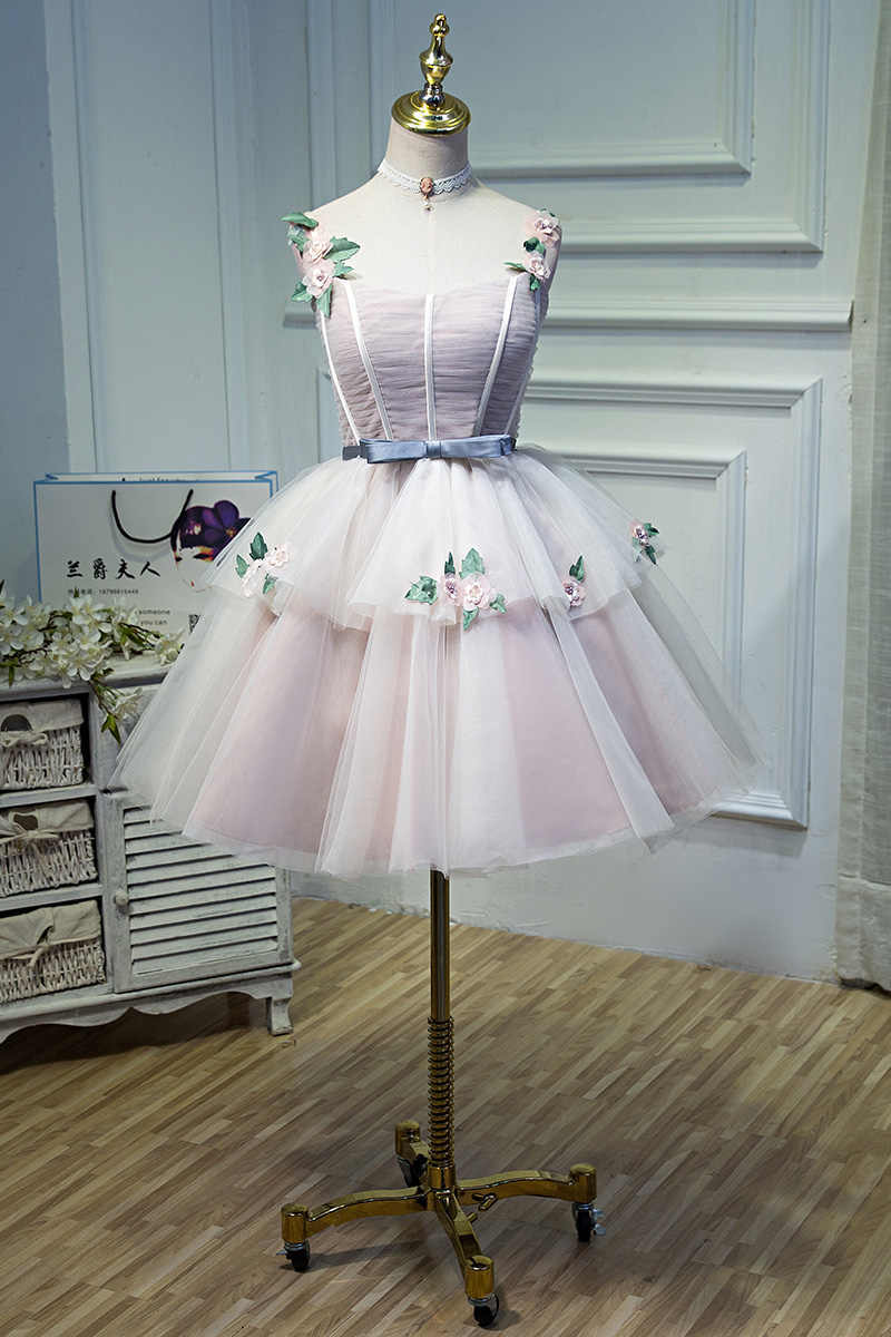 A-line Blush Pink Short Party Dress