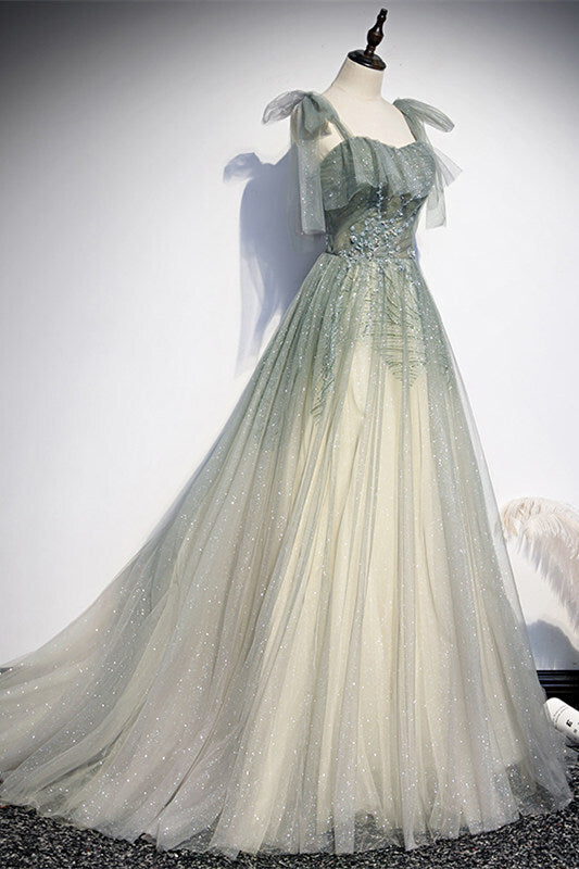Fairy A-line Ombre Green Long Formal Gown Dressesforparty Fairy A-line Ombre Green Long Formal Gown Dressesforparty