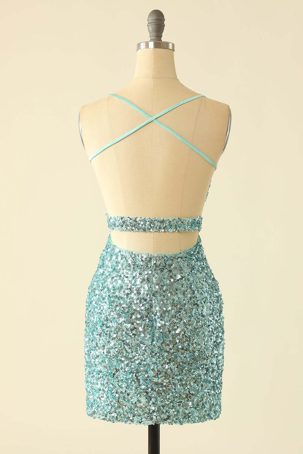 Mint Green Sequin Ball Gown Flower Girl Dress